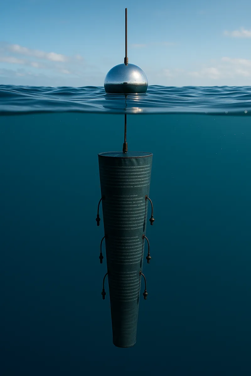 Drifter sensing buoy at the sea surface